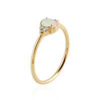 Ethiopian Opal with diamond Ring model R010734